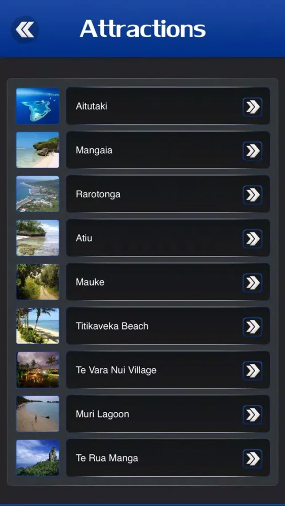 Screenshot di Cook Islands Tourism Guide