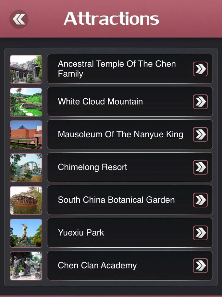 ภาพหน้าจอของ Guangzhou Tourism Guide iPad 