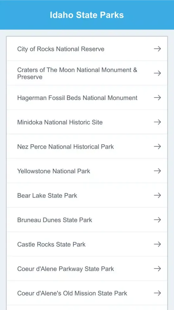 Idaho State Parks & National Parks Screenshots