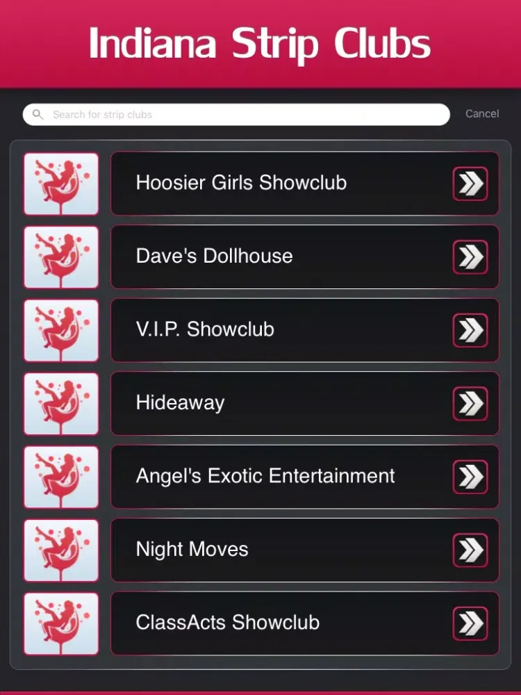 Indiana Strip Clubs & Night Clubs iPad  স্ক্রিনশট