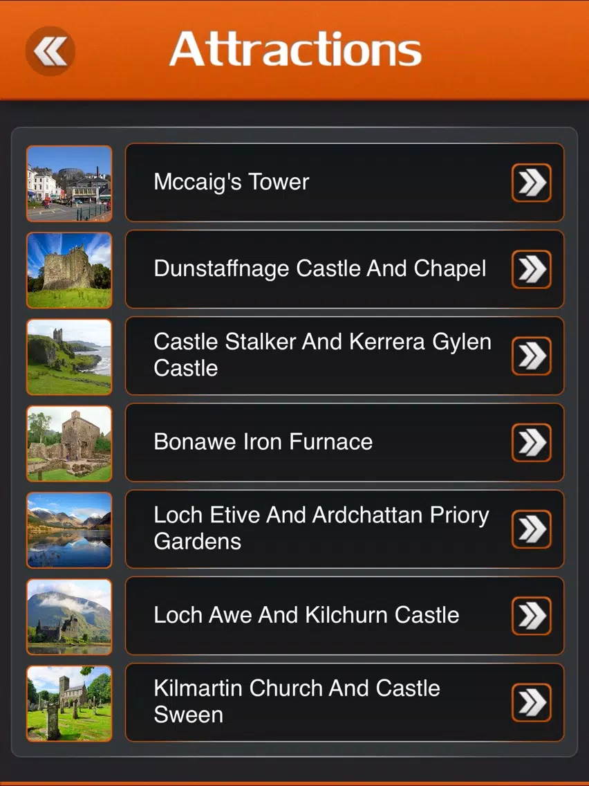 Tangkapan skrin Oban Tourism Guide iPad 