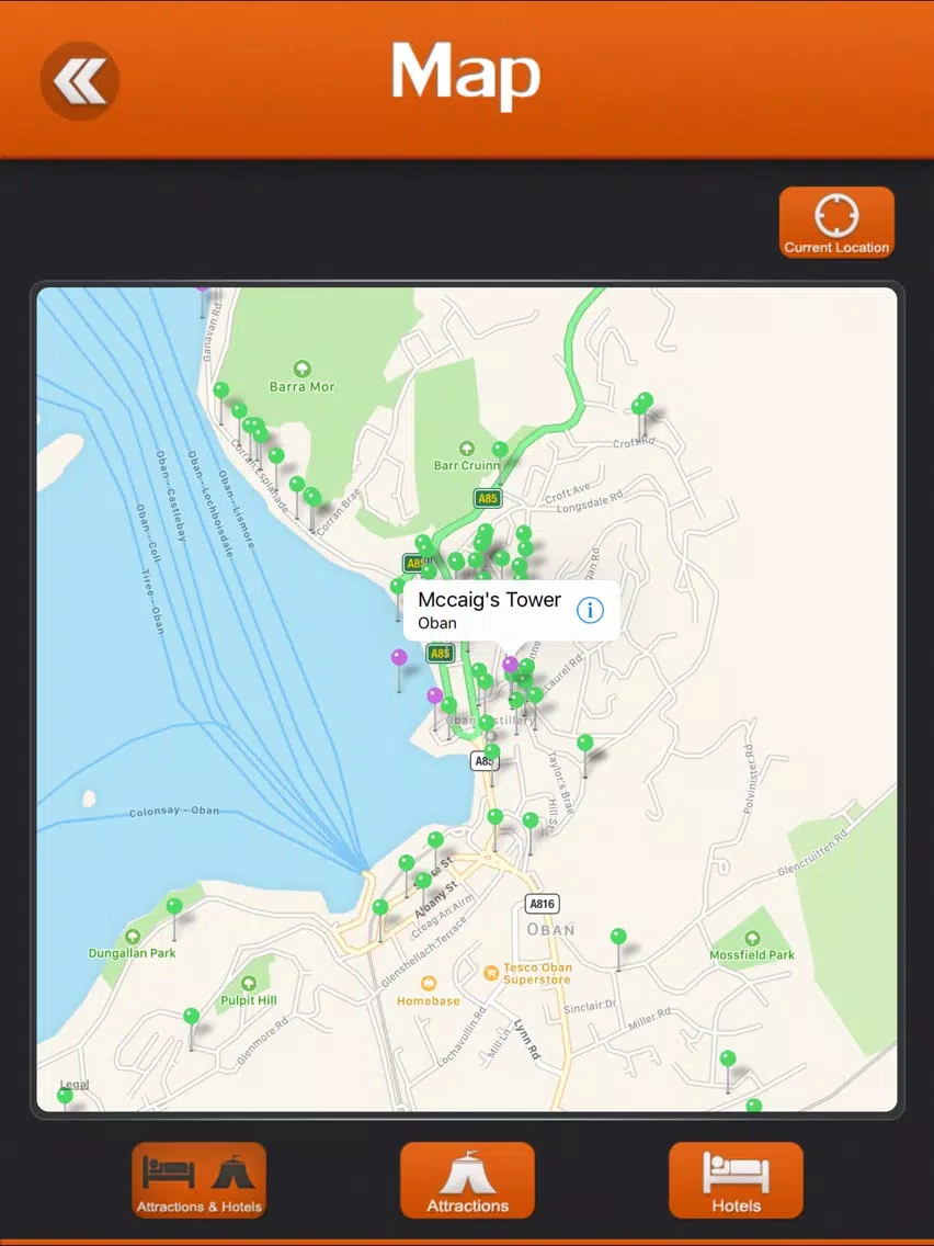 Tangkapan skrin Oban Tourism Guide iPad 