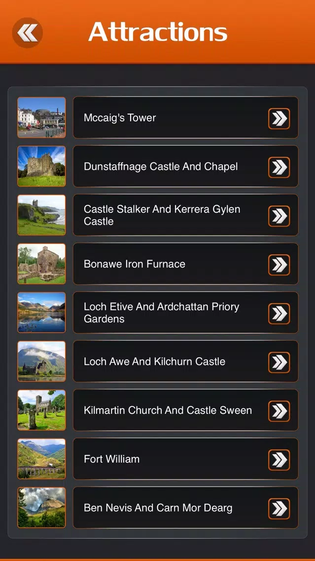 Tangkapan skrin Oban Tourism Guide