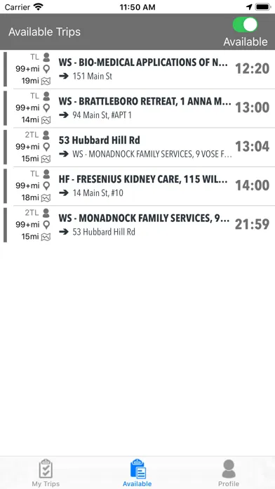 CTS Driver App Screenshots