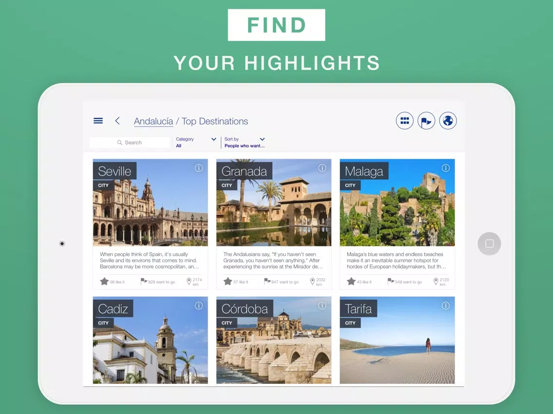 Ảnh chụp màn hình của Andalusia - Travel Guide & Offline Map iPad 