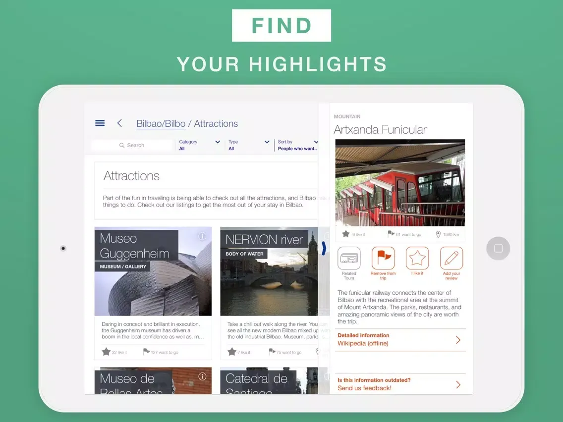 Bilbao - Travel Guide & Offline Map iPad  स्क्रीनशॉट