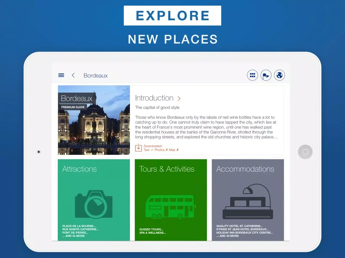 Bordeaux - Travel Guide & Offline Map iPad  Screenshots