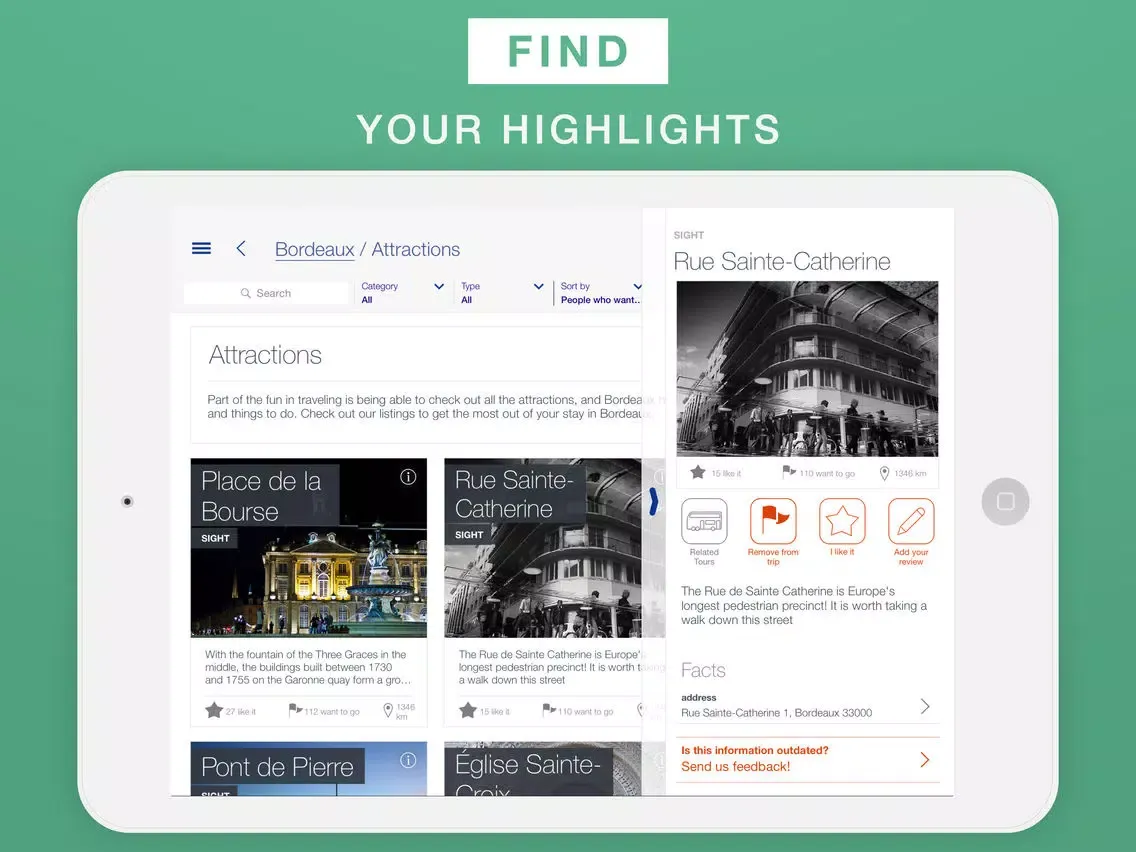 Bordeaux - Travel Guide & Offline Map iPad  Screenshots