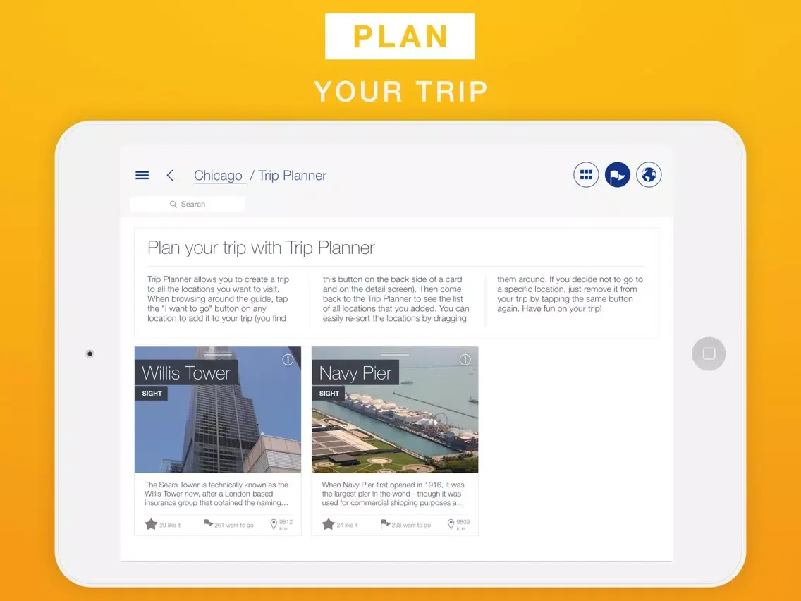 Chicago - Travel Guide & Offline Map iPad  スクリーンショット