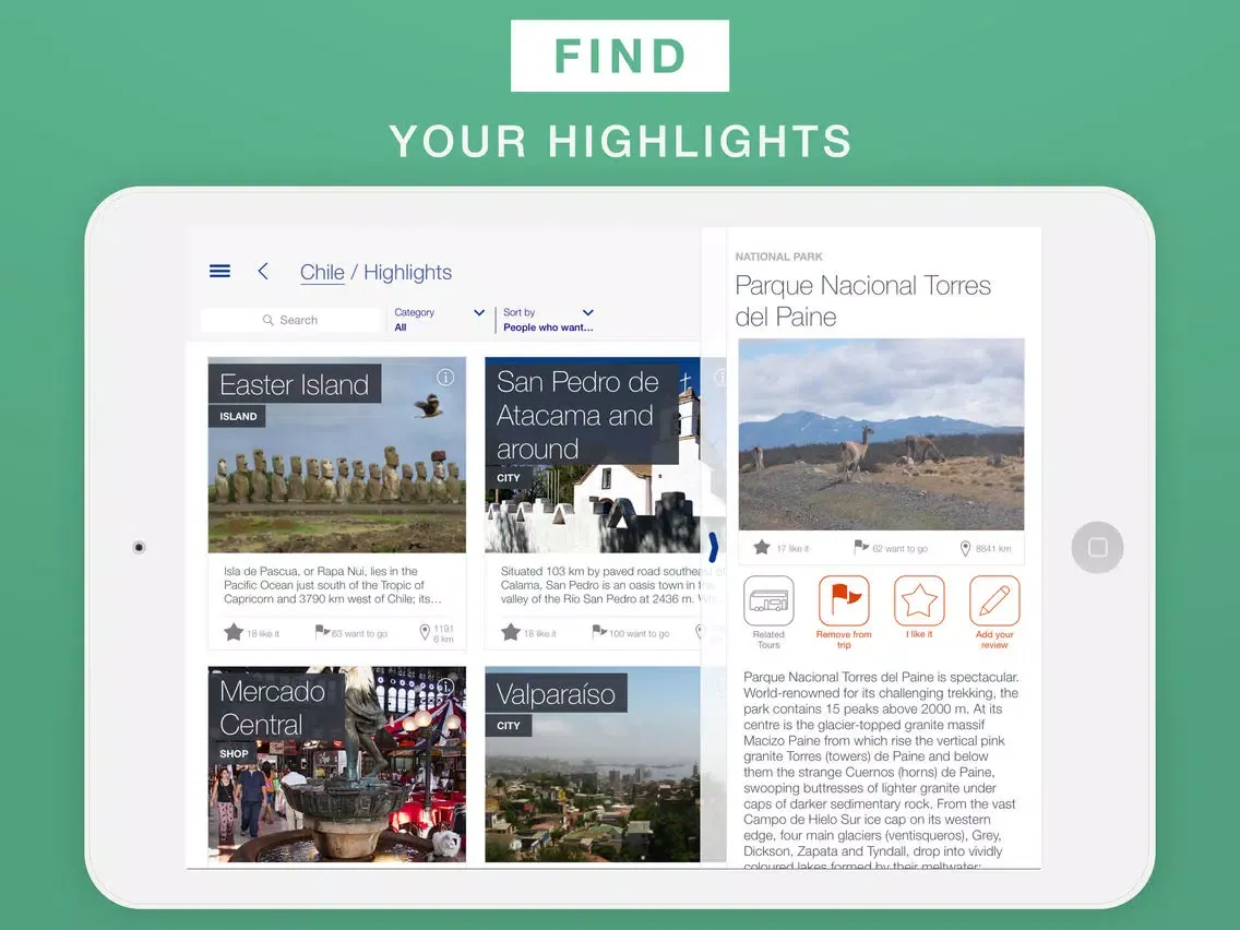 Capturas de tela do Chile - Travel Guide & Offline Map iPad 