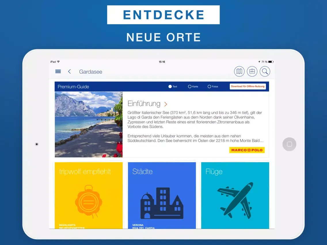 تصاویر Gardasee Reiseführer & Offline-Karte iPad 
