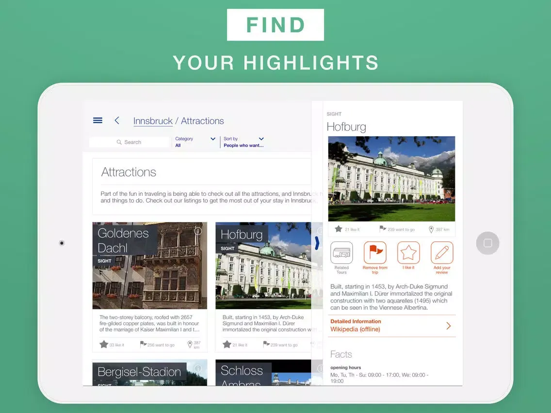 Screenshot di Innsbruck - Travel Guide & Offline Map iPad 