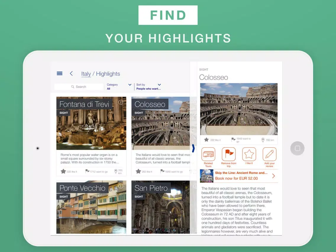 Скриншоты Italy - Travel Guide & Offline Map iPad 