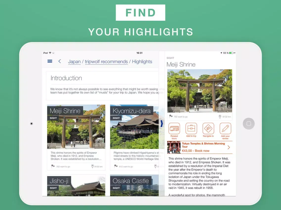 Tangkapan skrin Japan - Travel Guide & Offline Map iPad 