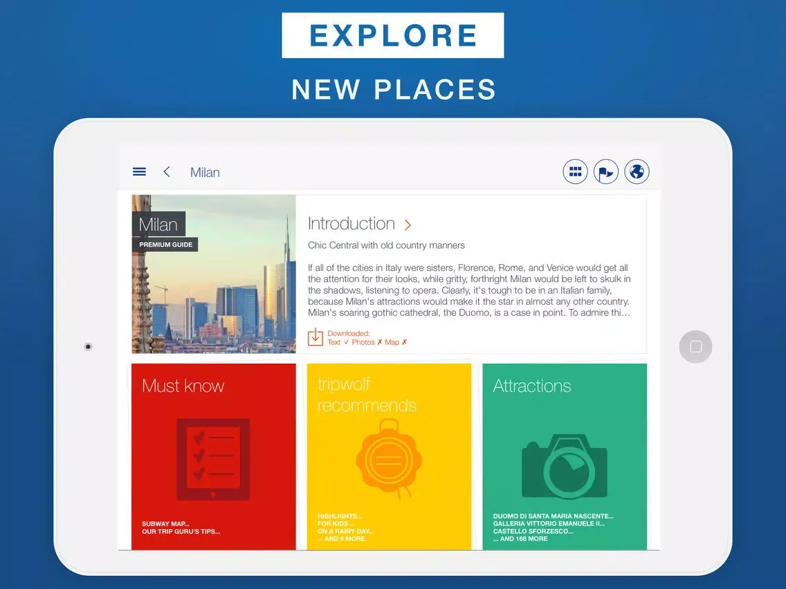 Milan - Travel Guide & Offline Map iPad 应用截图