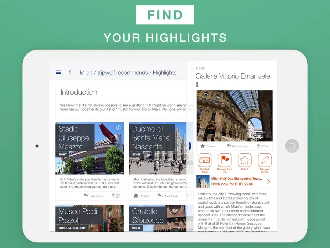 Milan - Travel Guide & Offline Map iPad 应用截图