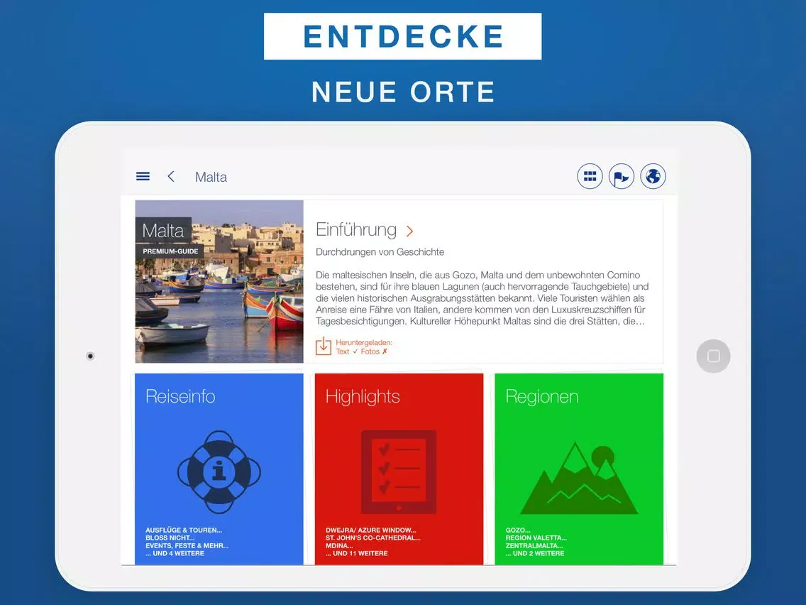 Malta Reiseführer & Offline-Karte iPad 应用截图