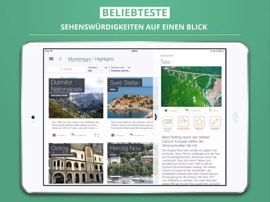 Montenegro - Reiseführer & Offline Karte iPad  স্ক্রিনশট