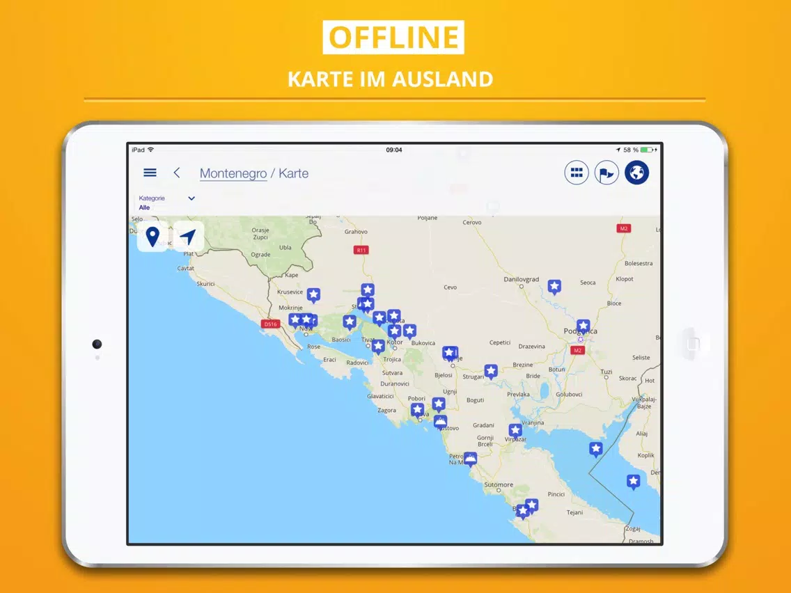 Montenegro - Reiseführer & Offline Karte iPad  স্ক্রিনশট