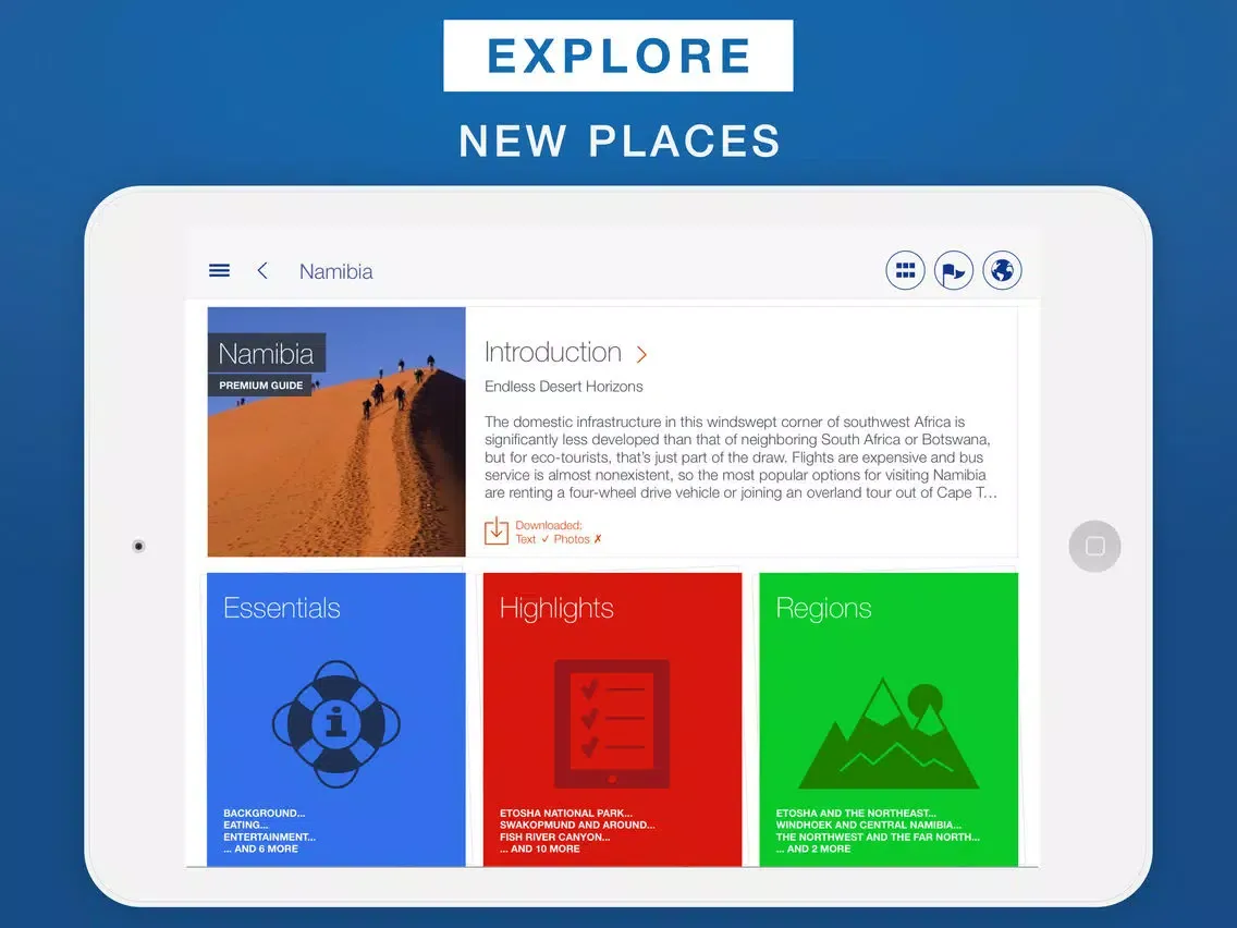 Namibia - Travel Guide & Offline Map iPad 應用截圖