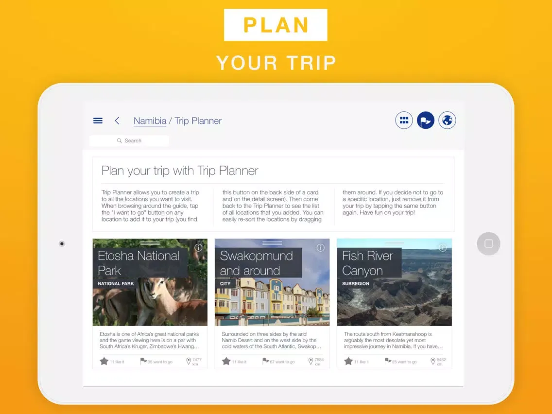 Namibia - Travel Guide & Offline Map iPad 應用截圖
