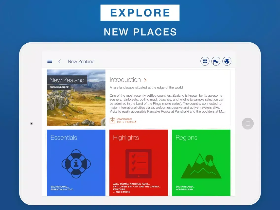 New Zealand - Travel Guide & Offline Map iPad 应用截图