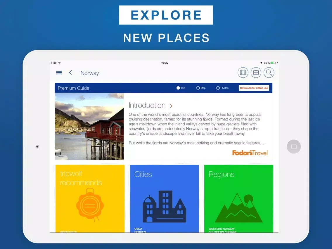 Norway - Travel Guide & Offline Map iPad  स्क्रीनशॉट