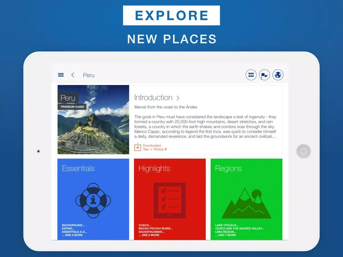 Peru - Travel Guide & Offline Map iPad 应用截图