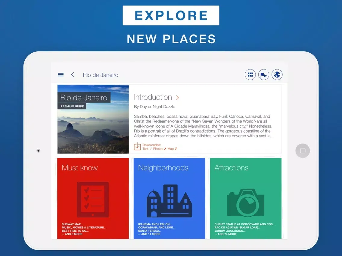 Rio de Janeiro - Travel Guide & Offline Map iPad  स्क्रीनशॉट