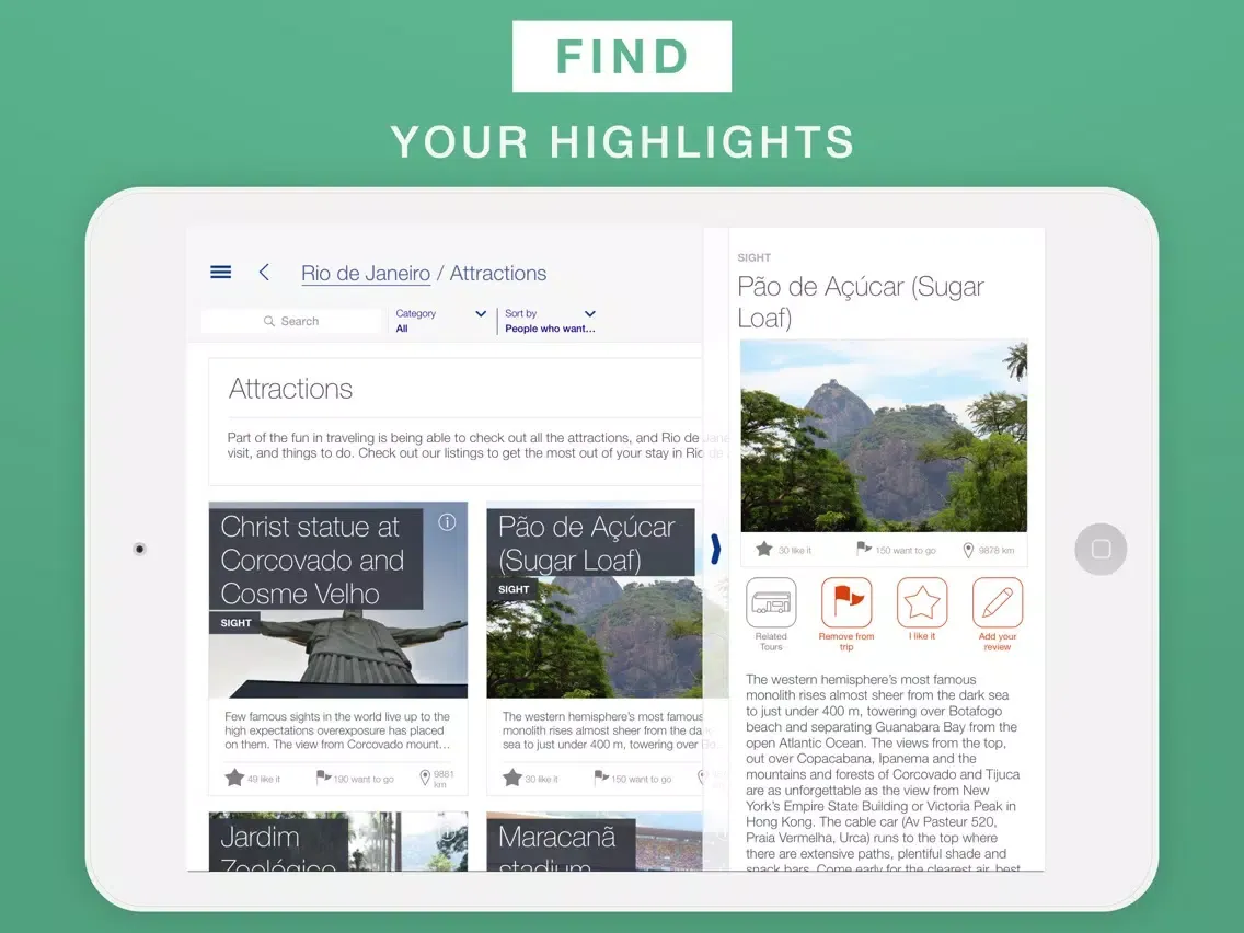 Rio de Janeiro - Travel Guide & Offline Map iPad  स्क्रीनशॉट