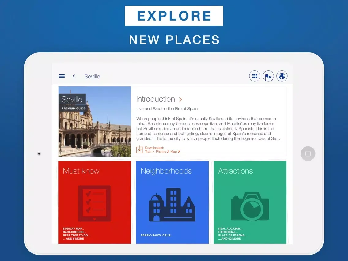 Seville - Travel Guide & Offline Map iPad  Screenshots