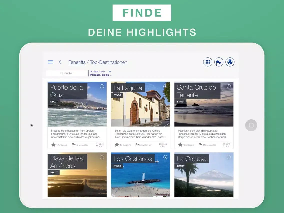 Teneriffa Reiseführer & Offline-Karte iPad  Screenshots