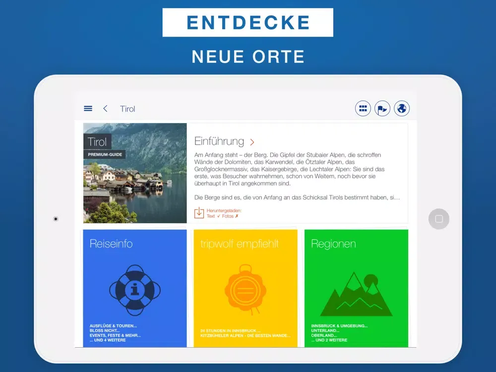 Tirol Reiseführer & Offline-Karte iPad  Screenshots