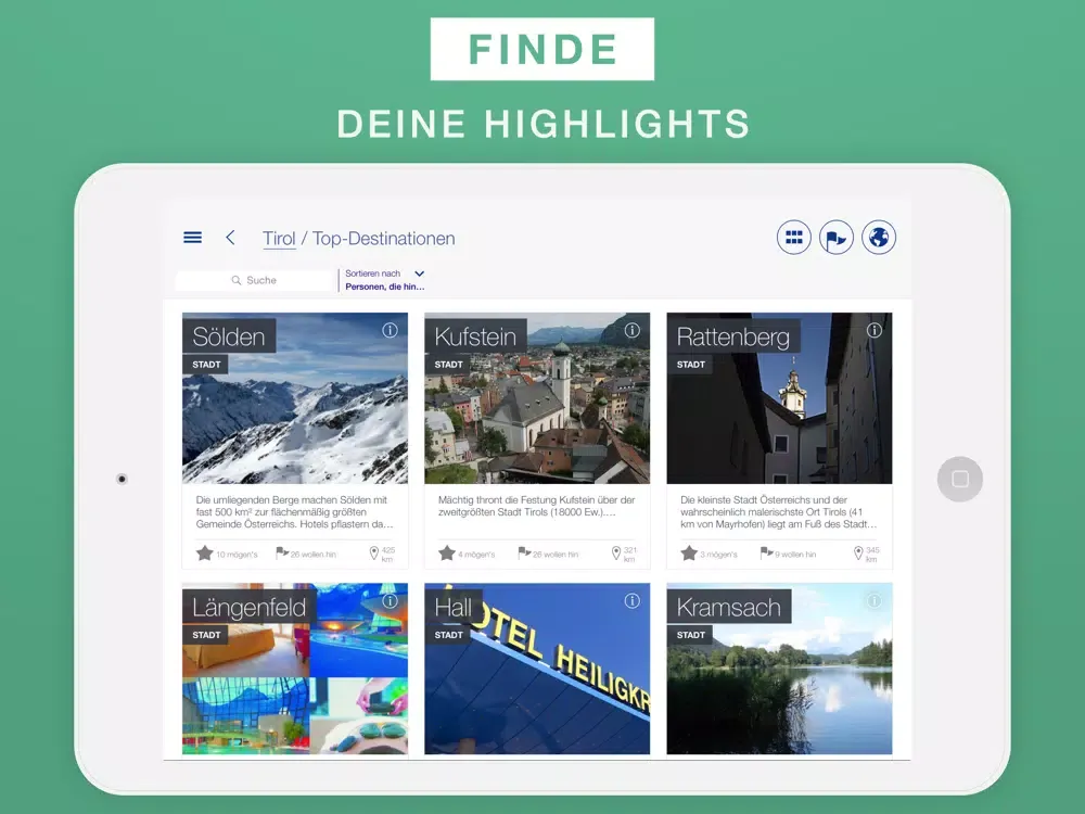 Tirol Reiseführer & Offline-Karte iPad  Screenshots