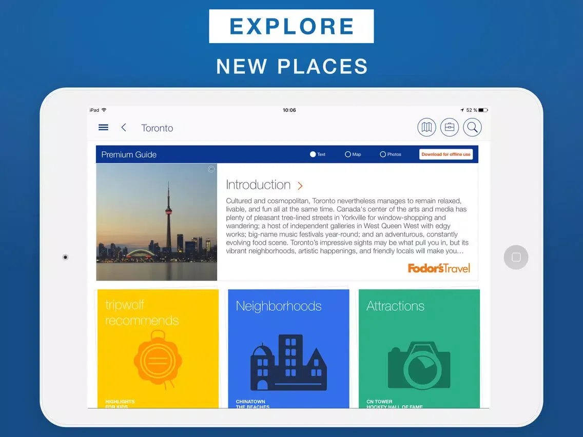 Toronto - Travel Guide & Offline Map iPad  سکرین شاٹس