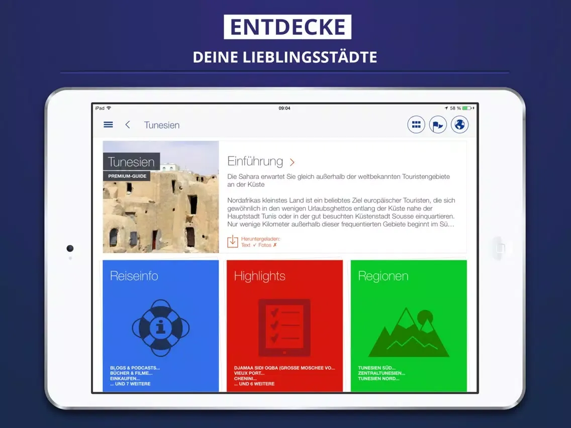 Tunesien - Reiseführer & Offline Karte iPad  스크린샷