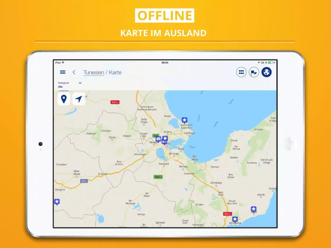 Tunesien - Reiseführer & Offline Karte iPad  스크린샷