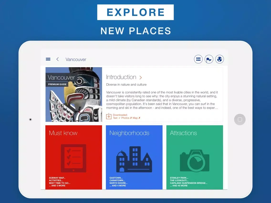Vancouver - Travel Guide & Offline Map iPad  Screenshots