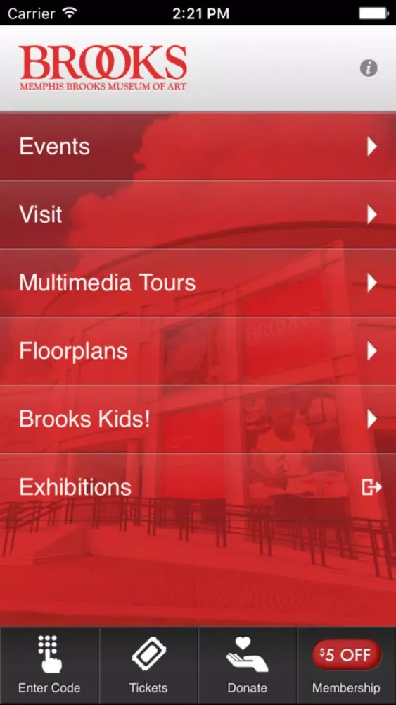 Memphis Brooks Museum of Art Mobile Application Screenshots