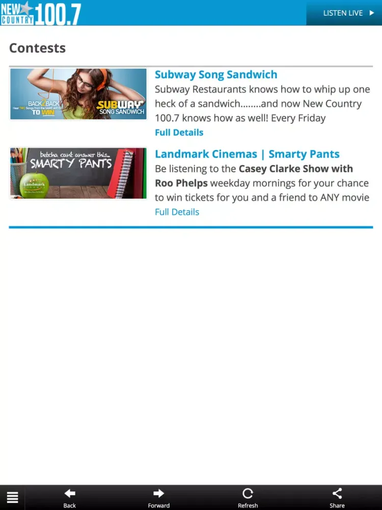 Zrzuty ekranu New Country 100.7 iPad 