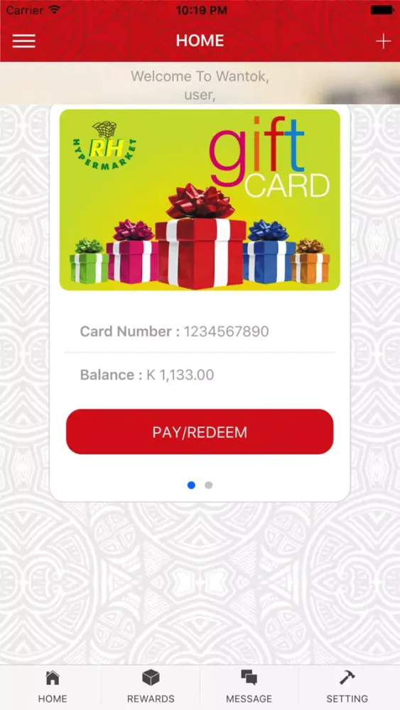 Wantok Gift Card Screenshots