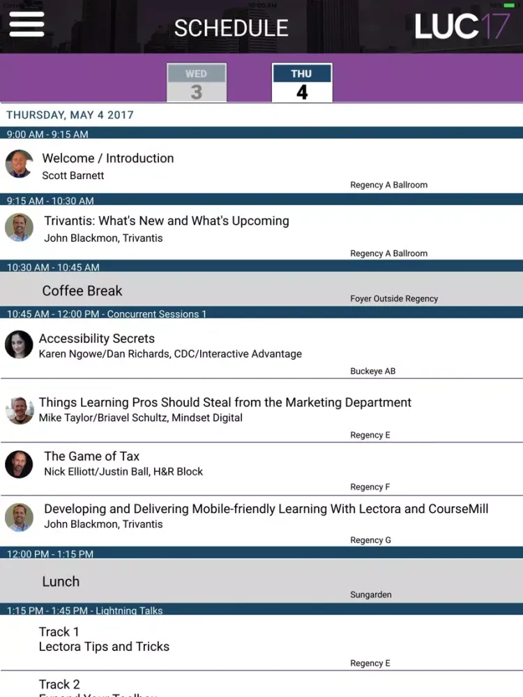Screenshot di LUC 2017 iPad 