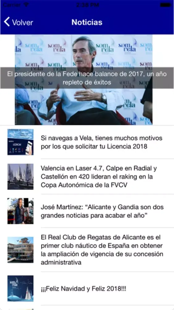 Tangkapan layar Som Vela - Federació Vela C.V.