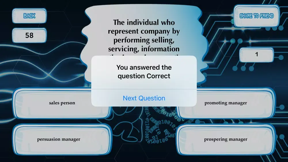 Capturas de tela do Trivia Marketings Principle