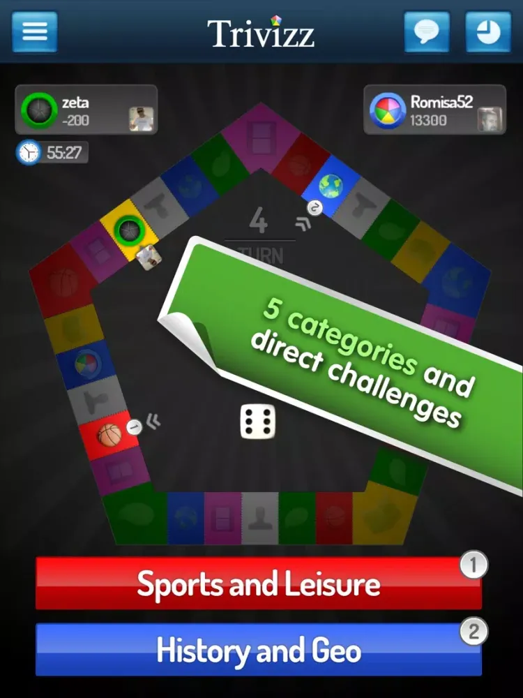Trivizz - Trivial Quiz game for up to 6 players iPad 应用截图