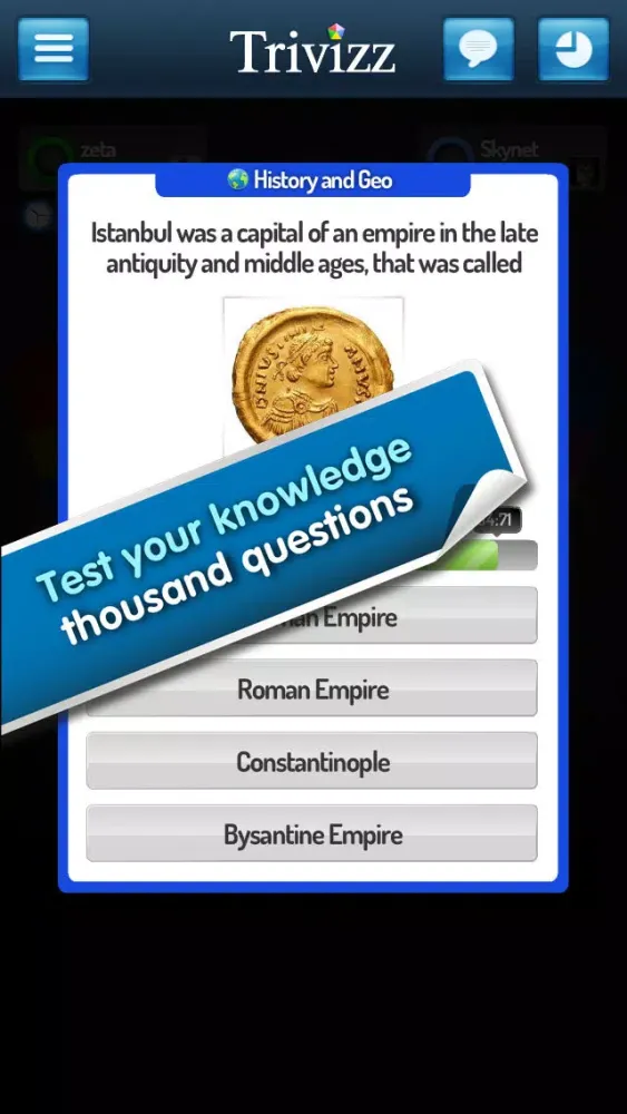 Trivizz - Trivial Quiz game for up to 6 players应用截图