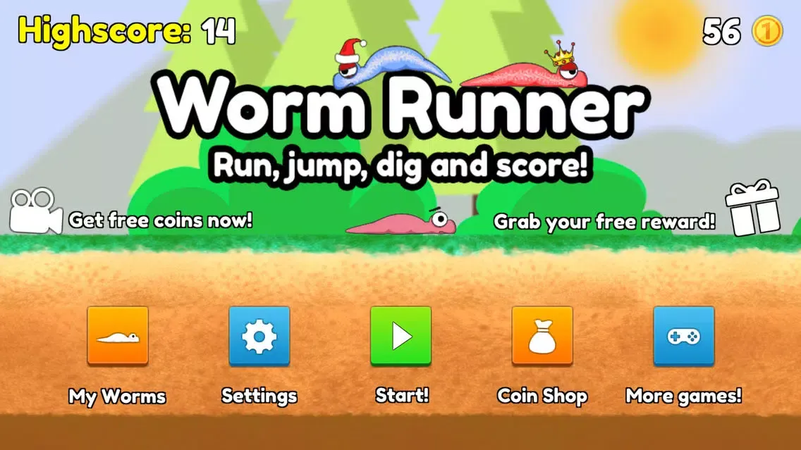 Скриншоты Worm Runner: Dig or jump!