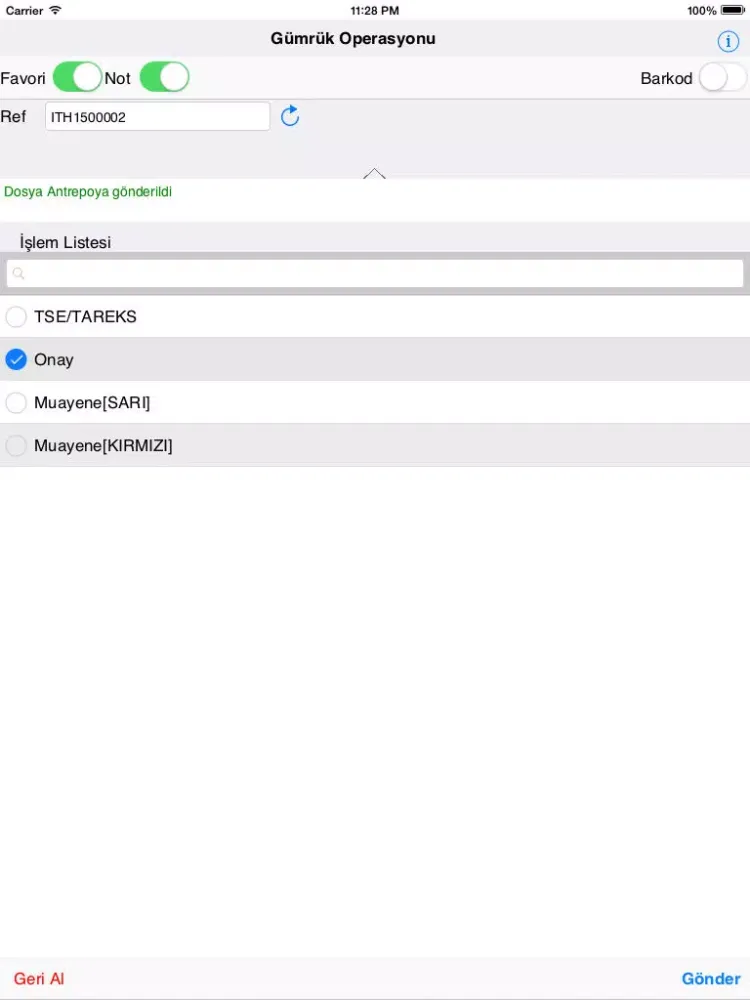 Zrzuty ekranu Mavi Gümrük Mobil Operasyon Takip iPad 