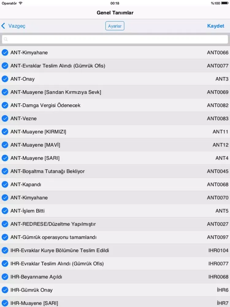 Zrzuty ekranu Mavi Gümrük Mobil Operasyon Takip iPad 