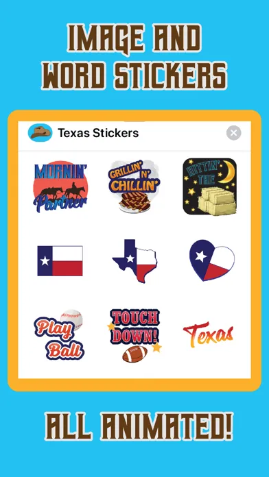 Capturas de tela do Funny Texas Animated Stickers